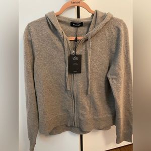 NAADAM cropped zip up hoodie in Timber color (grayish beige) NEW with tags